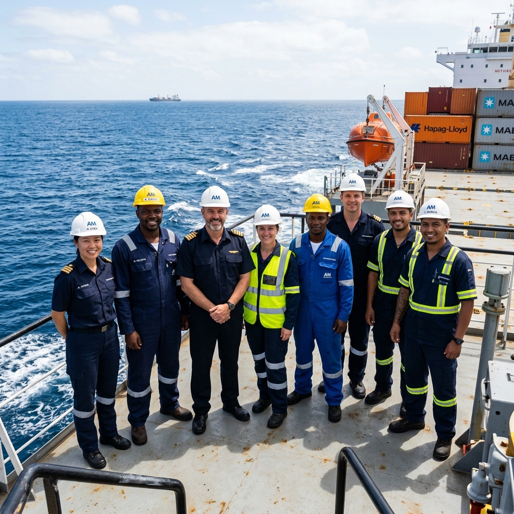 Ship crew on deck